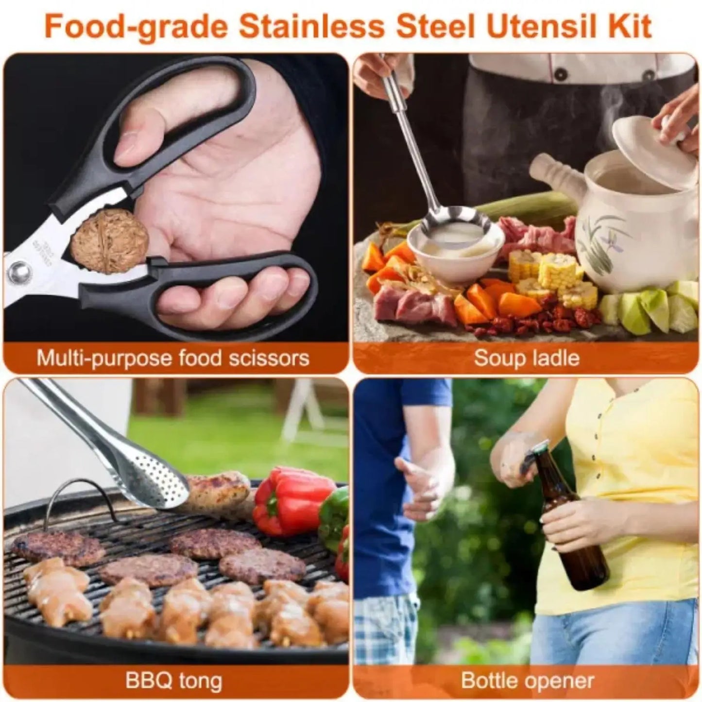 Camping Cookware Kit With Storage Bag And Tableware