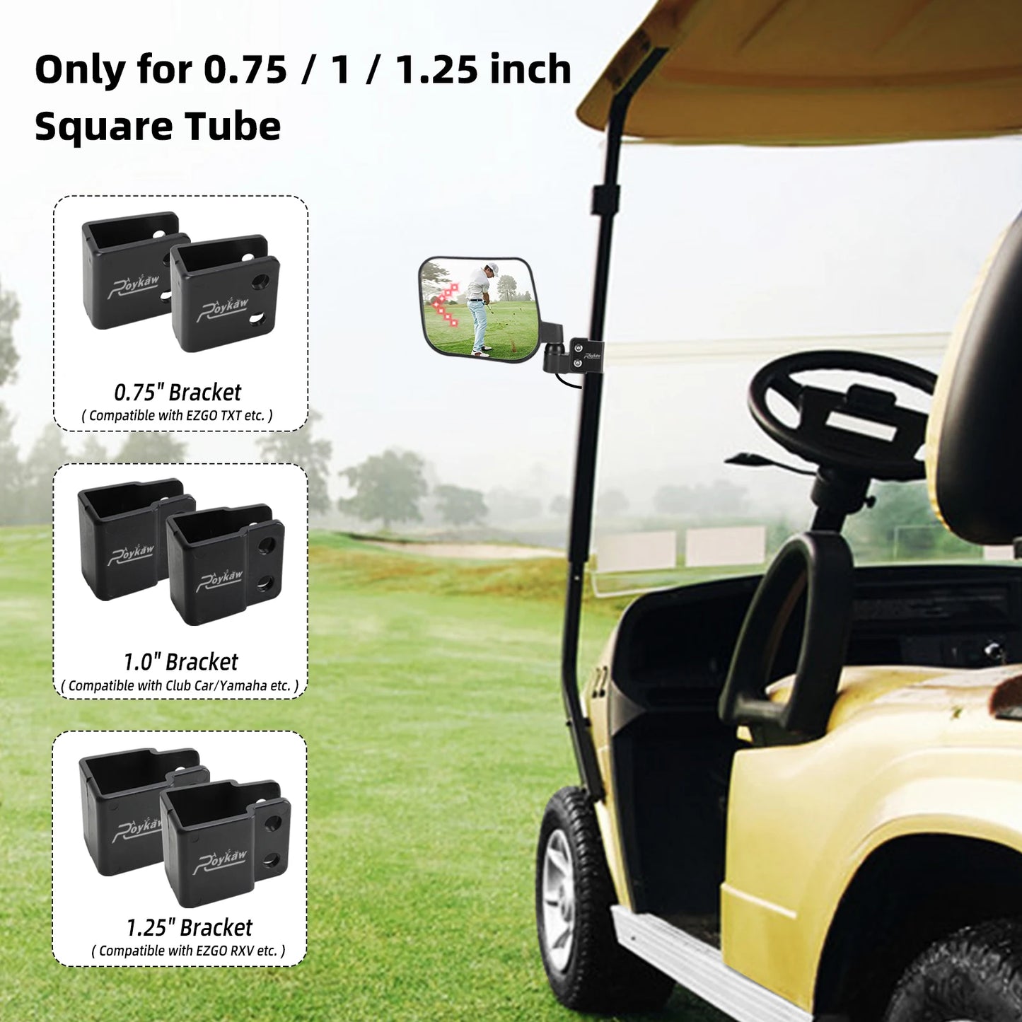 Roykaw Golf Cart Side Mirrors With Turn Signals For EZGO