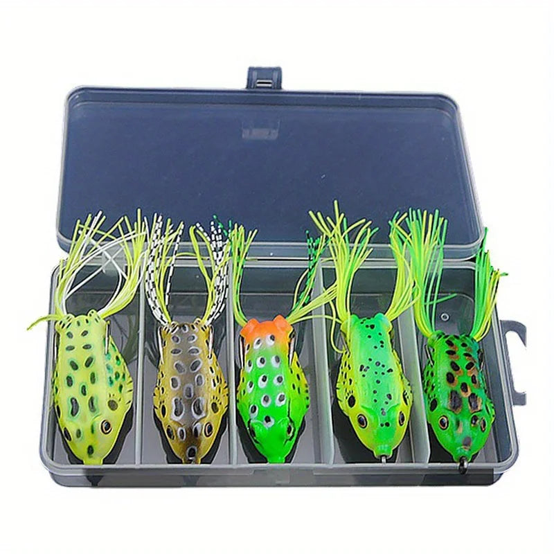 Realistic Frog Fishing Lures With Sharp Hooks And Box