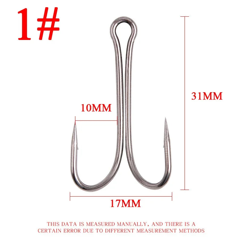 Fishing Long Shank Double Hook Barbed Weedless Jig Hooks