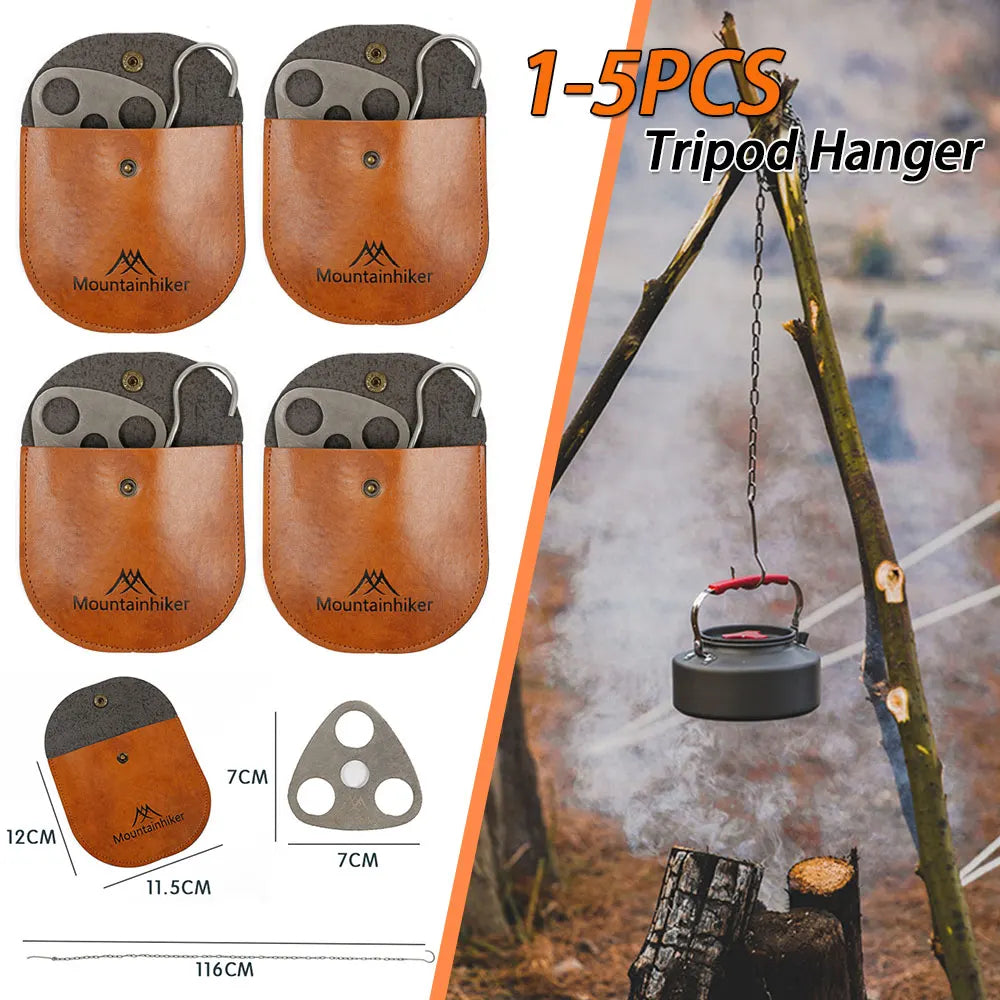 Camping Tripod Pot Hanger Stainless Steel Cookware Kit