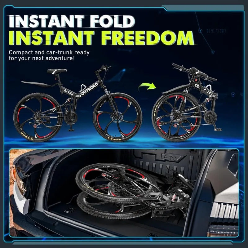 YTYINF Full Suspension Mountain Bike Dual Disc Brakes