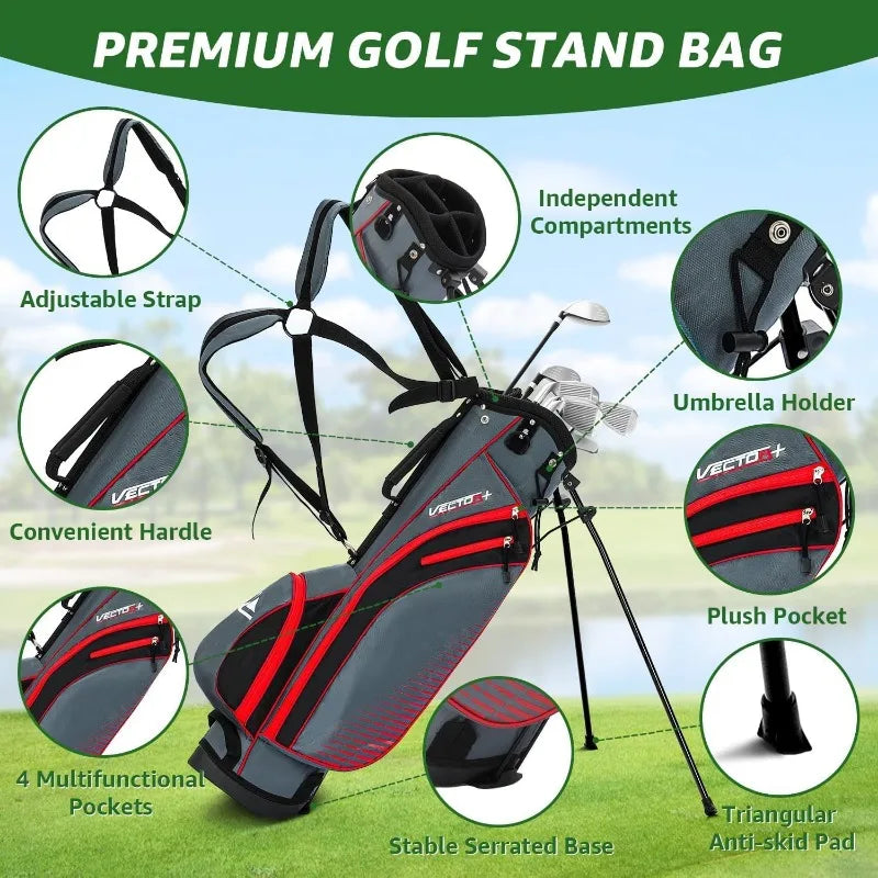 Pro Gear Sporting Goods 8Pc Mens Golf Club Set Stand Bag