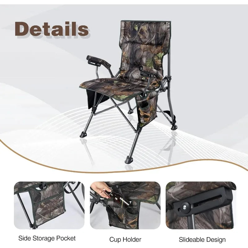 Hignconcerned 360 Degree Swivel Hunting Chair with Armrest