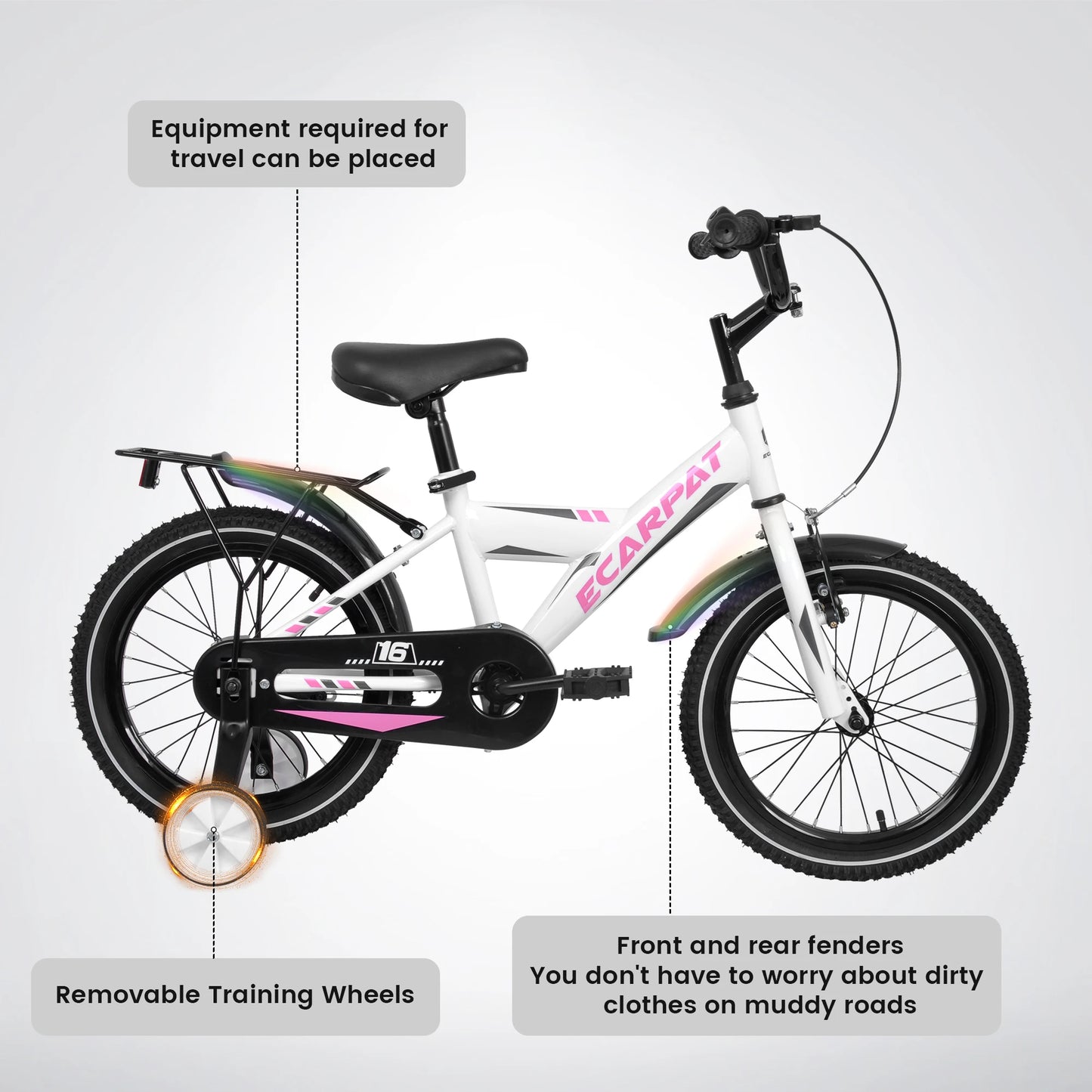 Fork A14115 Kids Bike With Training Wheels Carrier