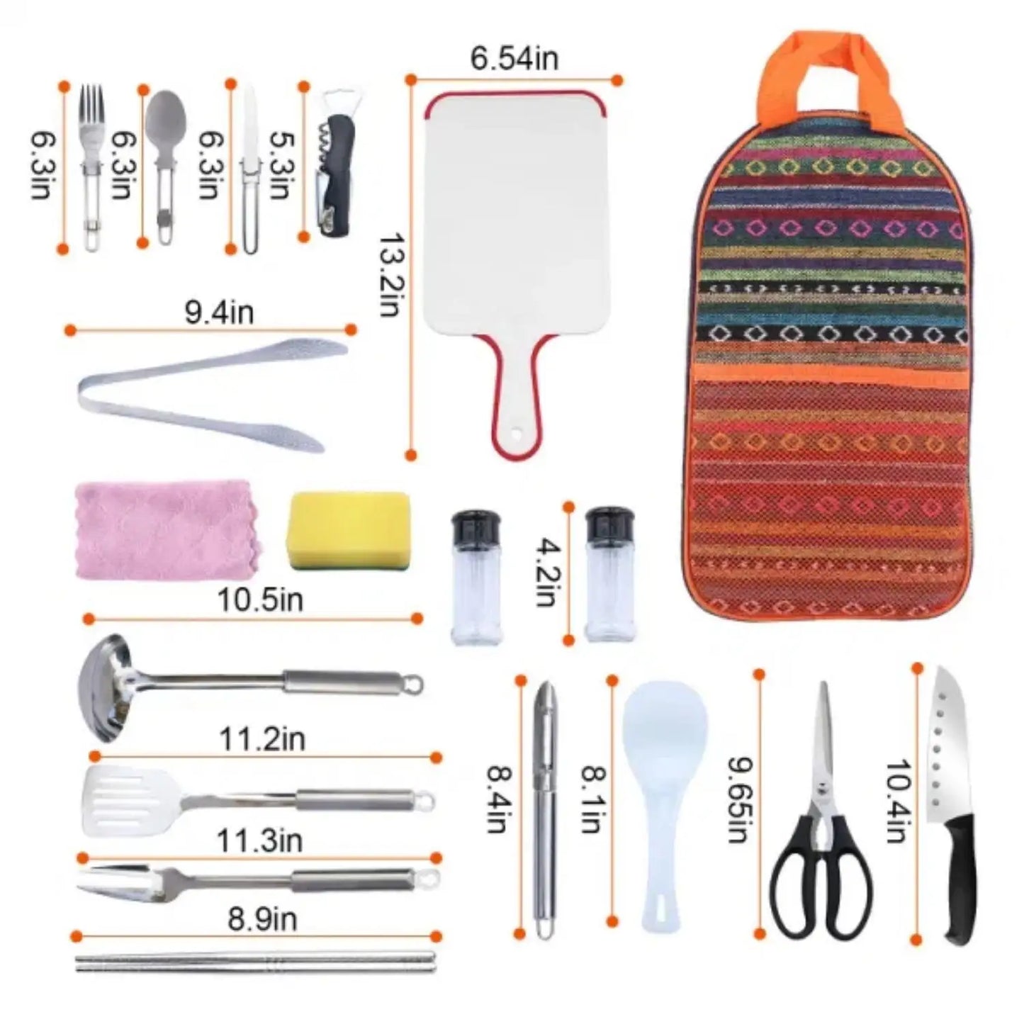 Camping Cookware Kit With Storage Bag And Tableware