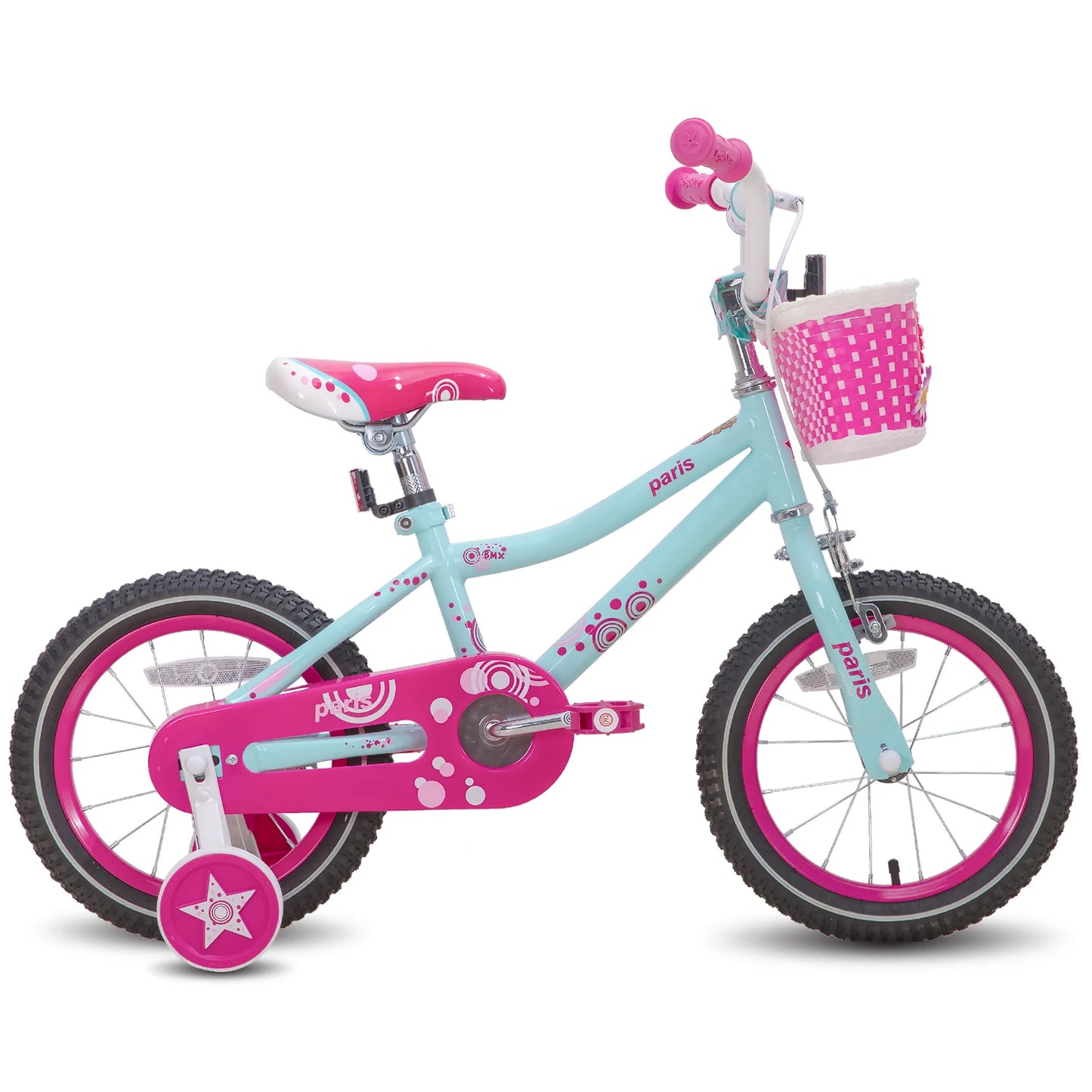 JOYSTAR Kids Bike With Training Wheels Basket Water Bottle Handbrake And Steel Frame