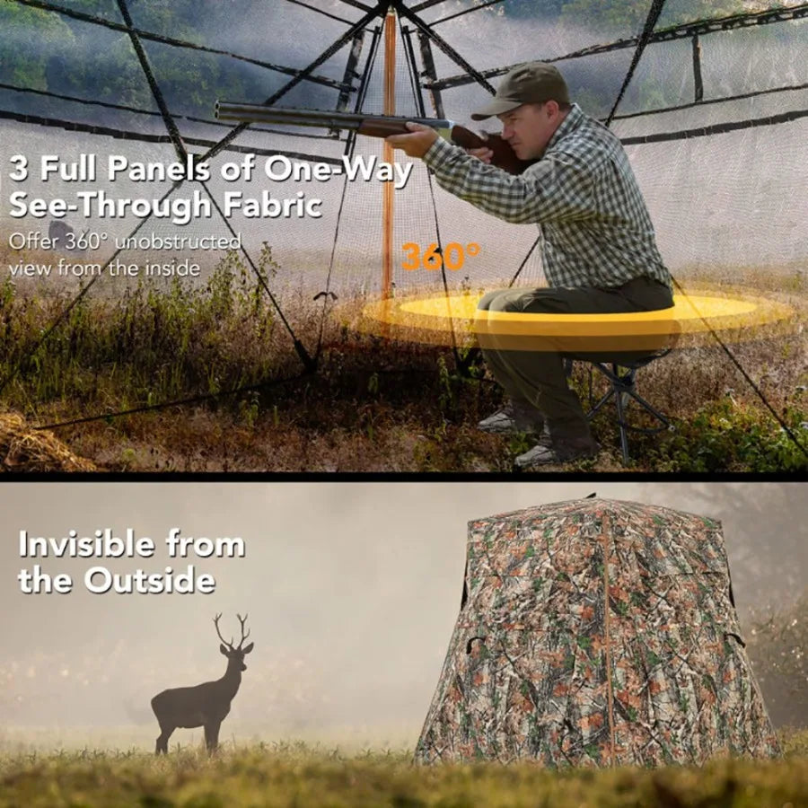 Electric 360 One Way See Through Ground Hunting Blind Deer