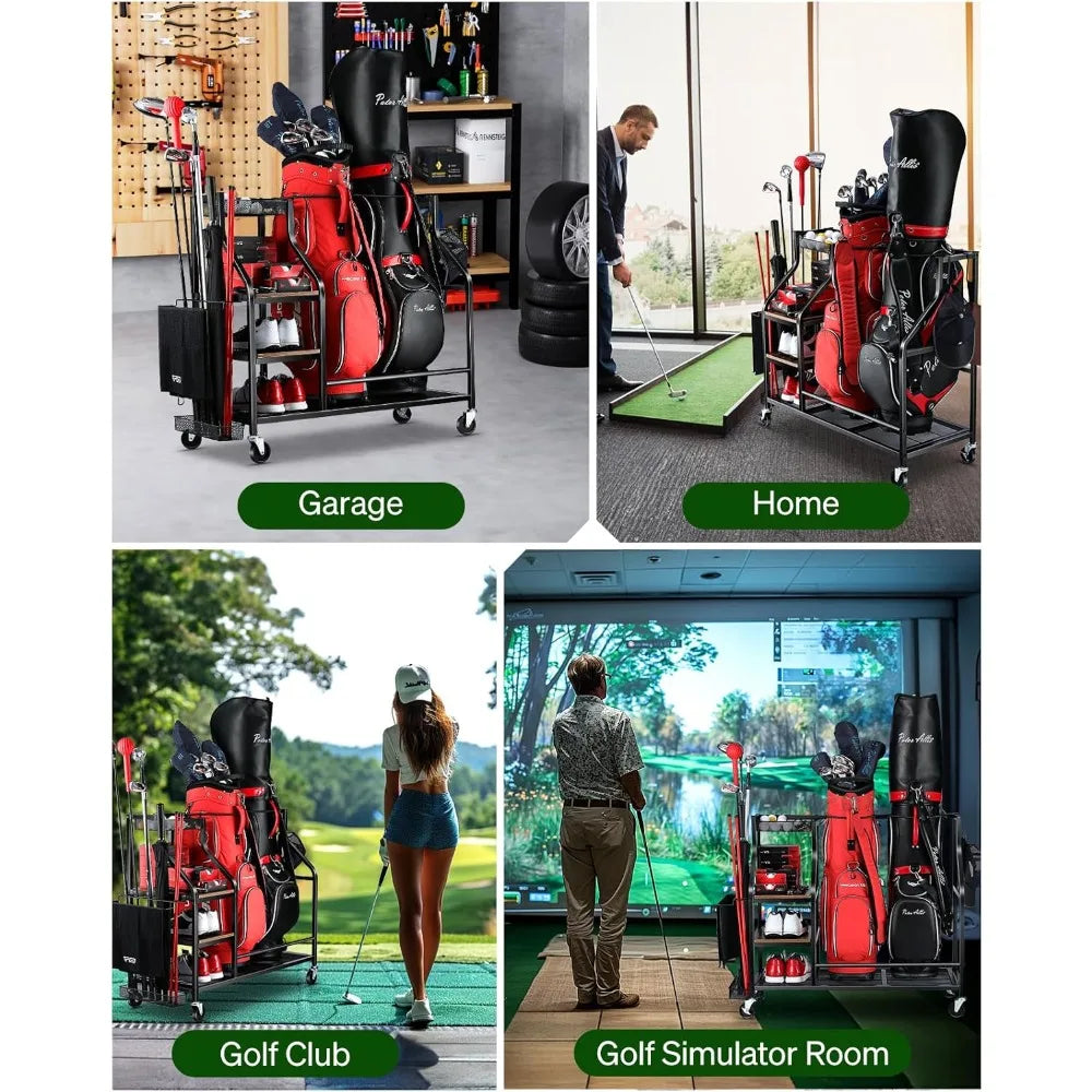 Golf Bags Storage Organizer Stand For Golf Equipment