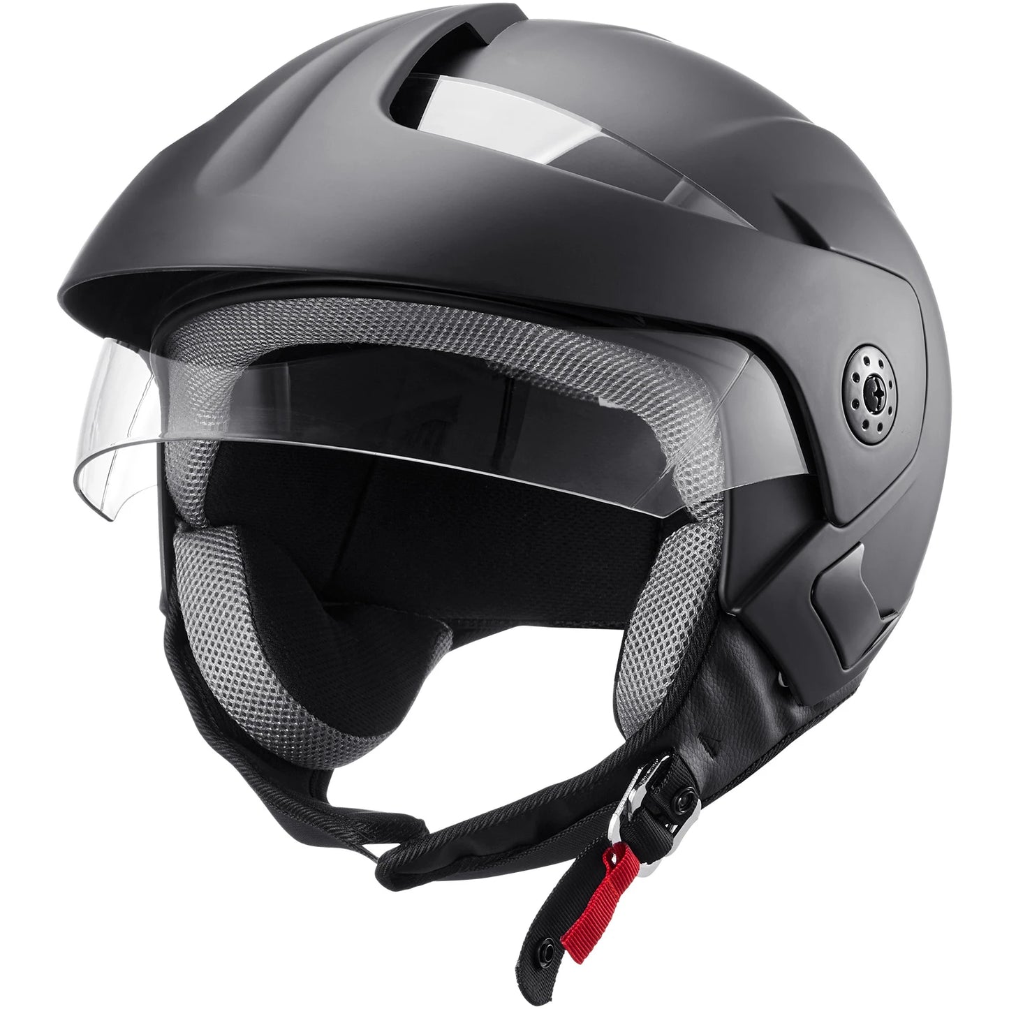 SucceBuy Three Quarter Face Motorcycle Helmet With Interchangeable Lens ABS