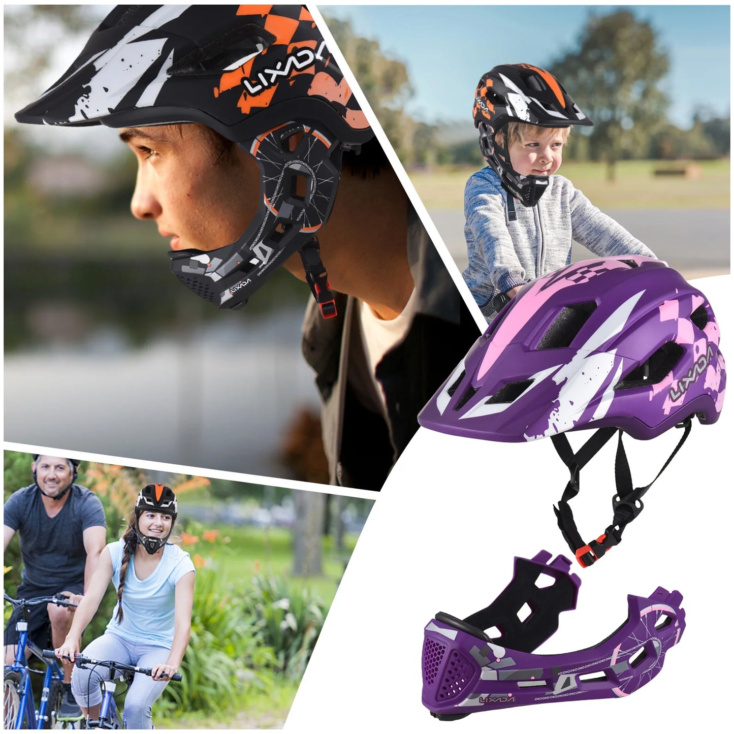 Kids Detachable Full Face Bicycle Helmet