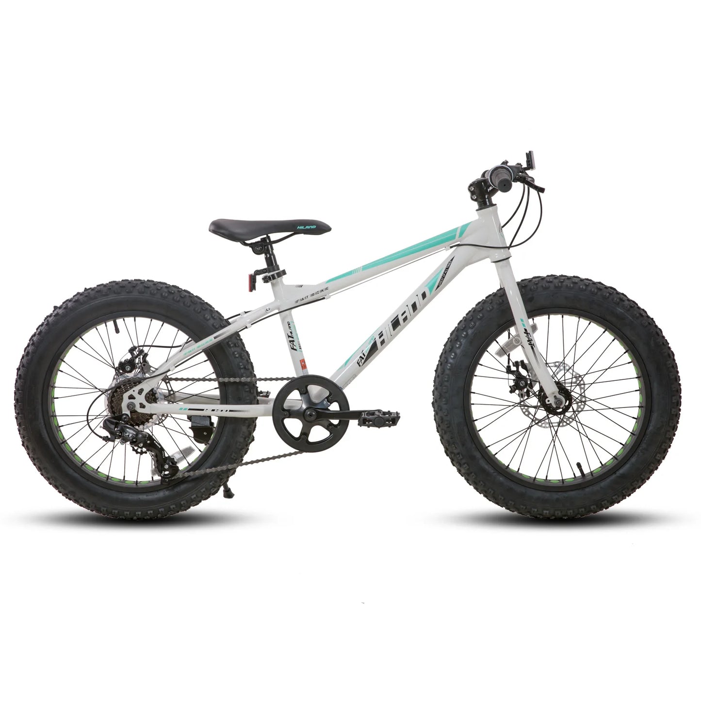 Hiland Fat Tire Kids Mountain Bike For Ages 5 And Up Shimano 7-Speed Front And Rear Disc Brakes