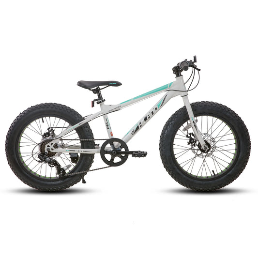 Hiland Fat Tire Kids Mountain Bike For Ages 5 And Up Shimano 7-Speed Front And Rear Disc Brakes