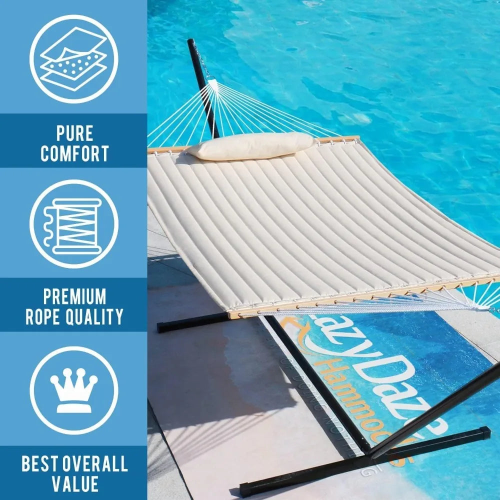 General Quilted Double Fabric Hammock With Spreader Bars