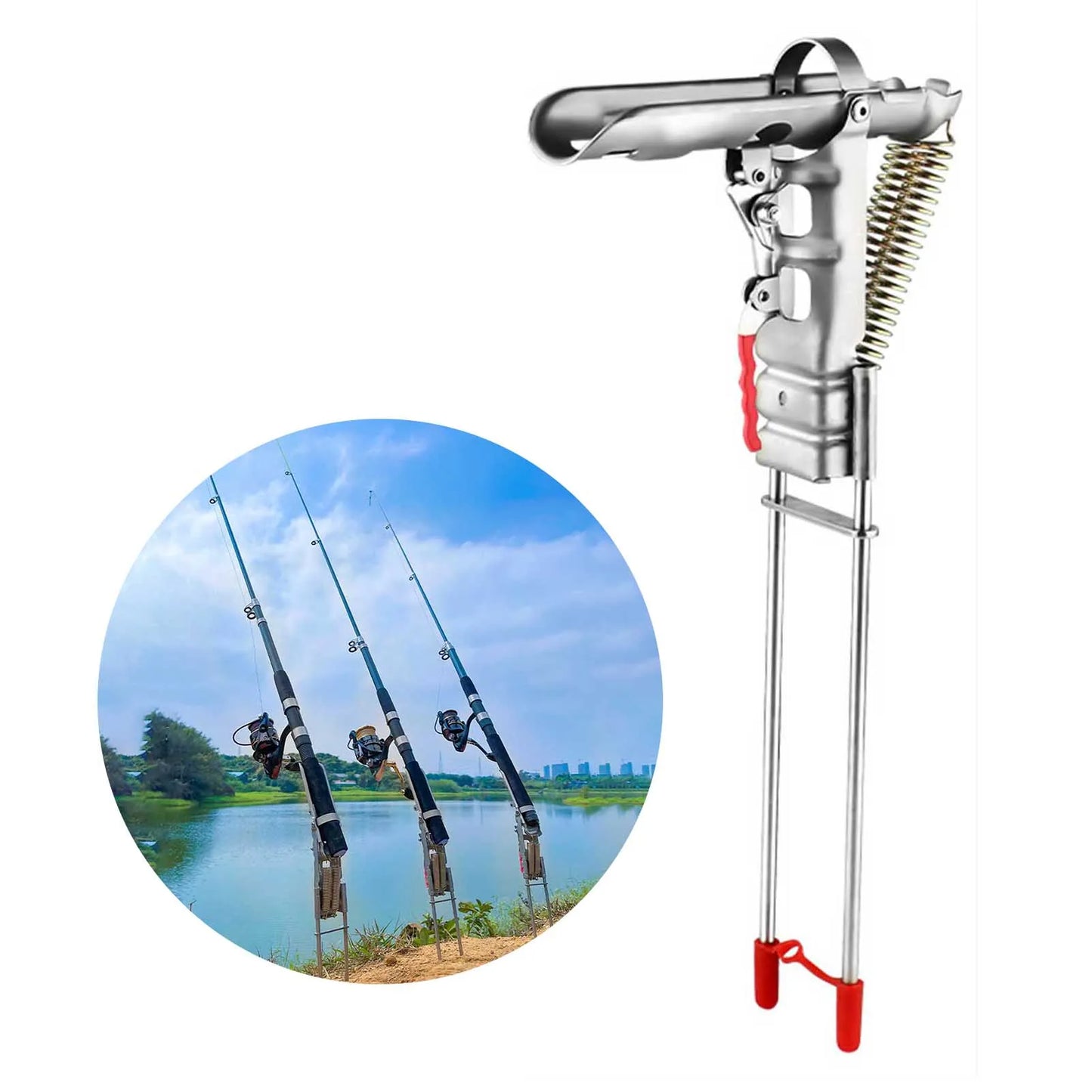 Stainless Steel Automatic Spring Rod Holder