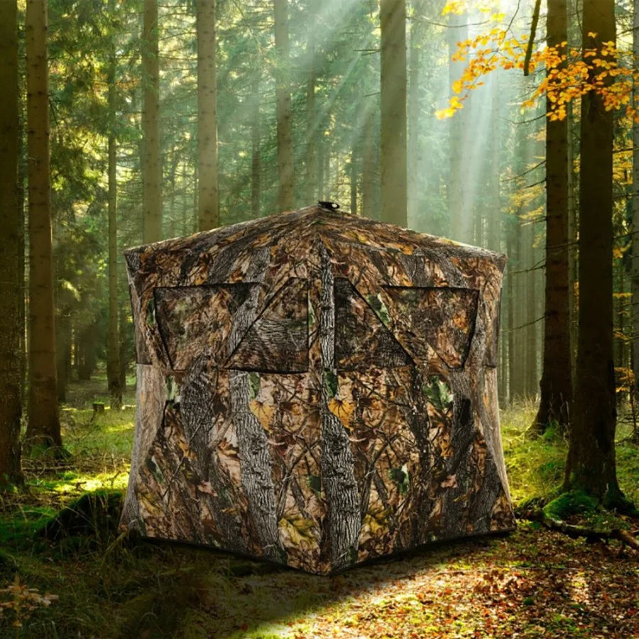 Three Person Portable Pop Up Hunting Blind With Tiedowns