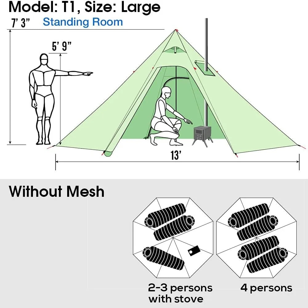 Pro Gear Sporting Goods Family Tipi Tent Stove Jack
