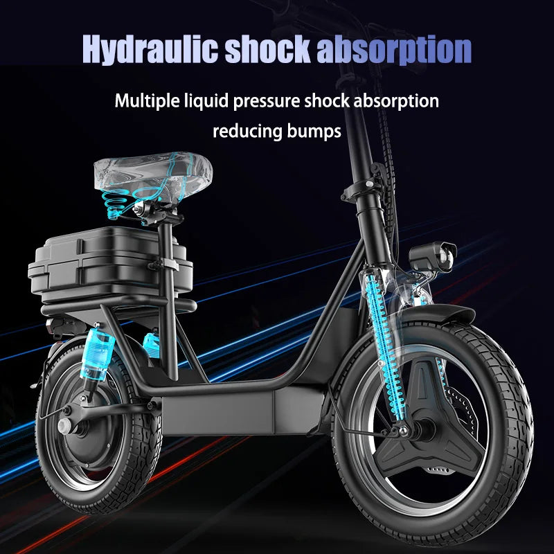 Foldable Folding Electric Scooter With Trunk 500W Motor