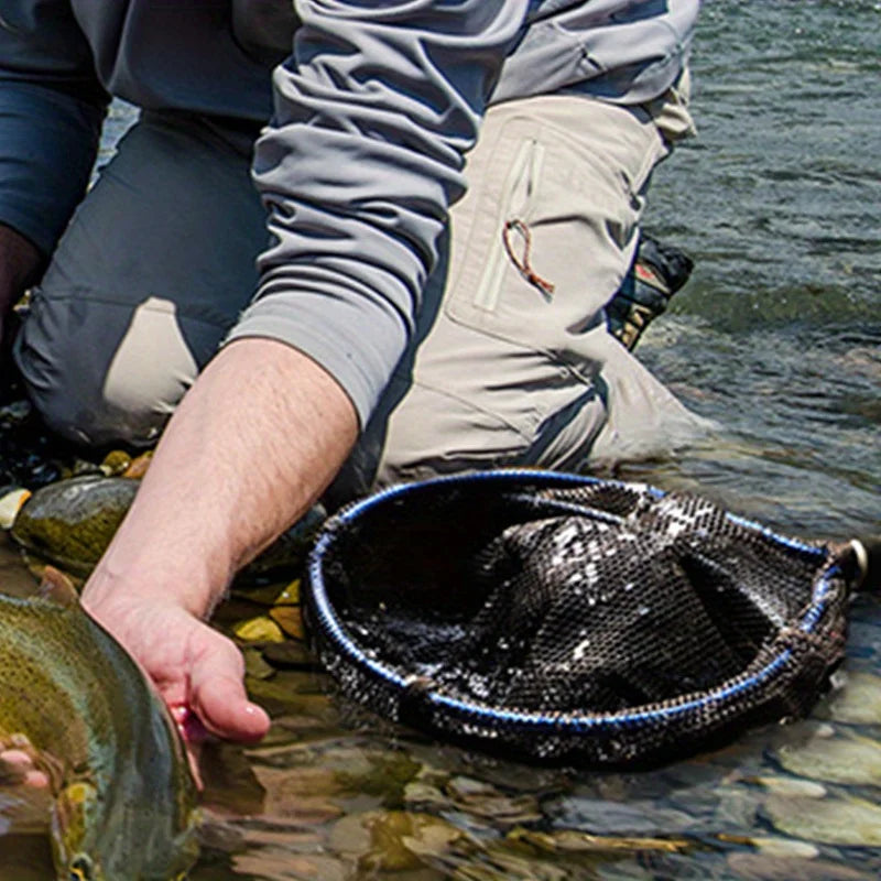 Hign Concerned Fly Fishing Landing Net Rubber Mesh Durable