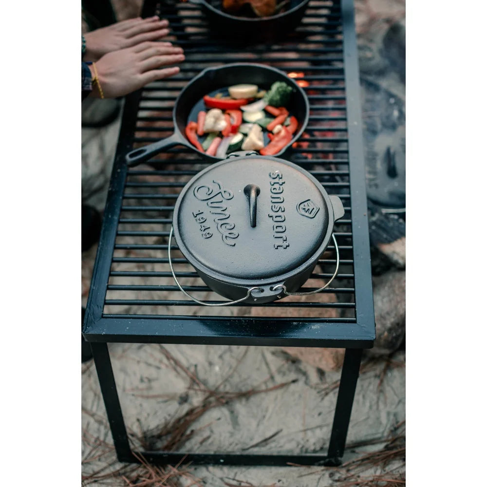 XMSJ Cast Iron Camping Cookware Set Dutch Oven Fry Pan
