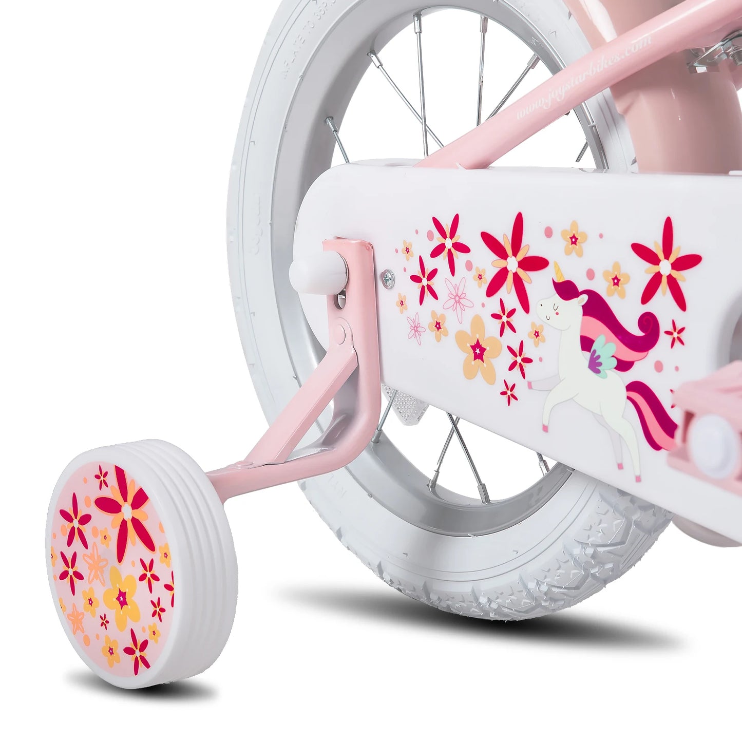 JOYSTAR Unicorn Girls Bike With Training Wheels And Basket