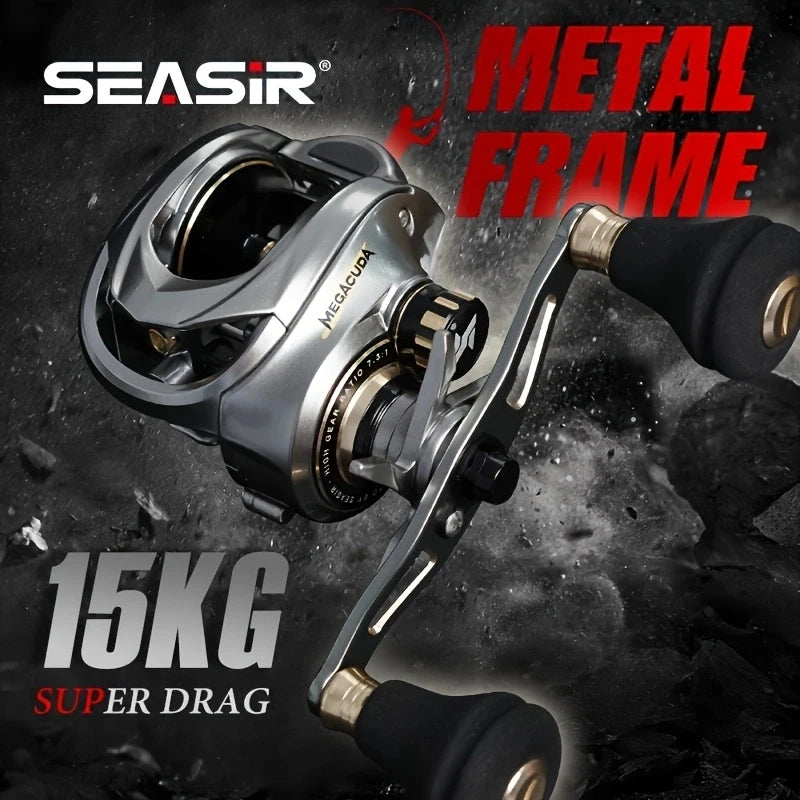 Seasir Baitcasting Reel Aluminum Frame Carbon Side Jigging
