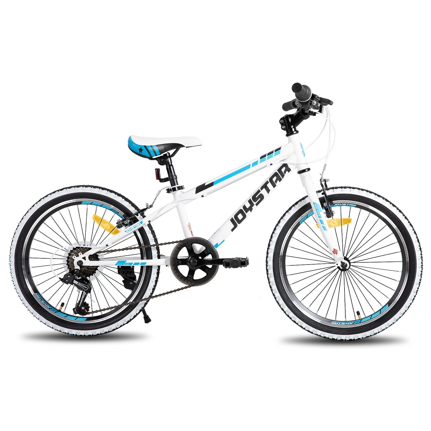 JOYSTAR Kids Mountain Bike For Boys And Girls Ages 7 To 12 With 1 Speed And 7 Speed Drivetrain