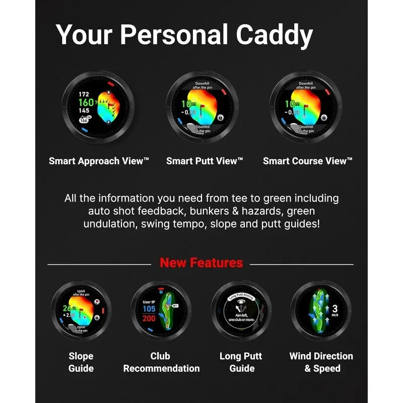Hign-concerned Golf GPS Watch With Swing Analyzer Course