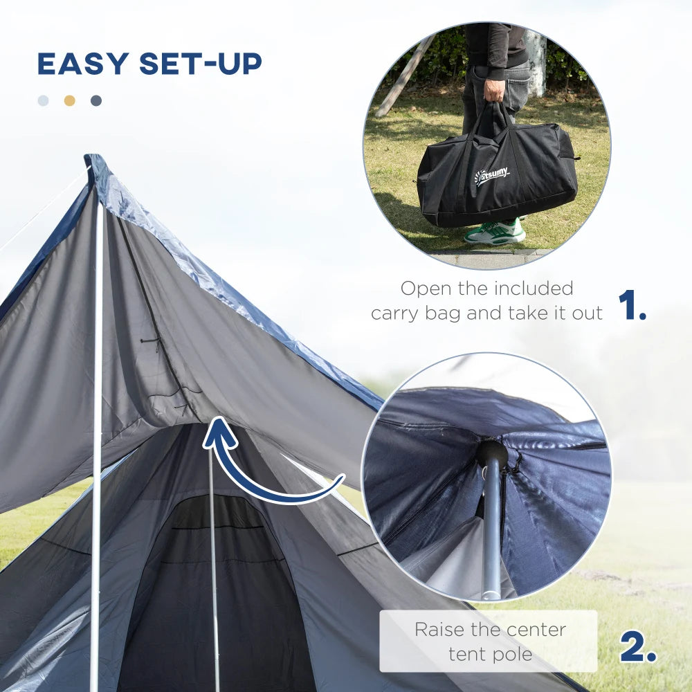 Pro Gear Sporting Goods Waterproof Teepee Tent Quick Setup