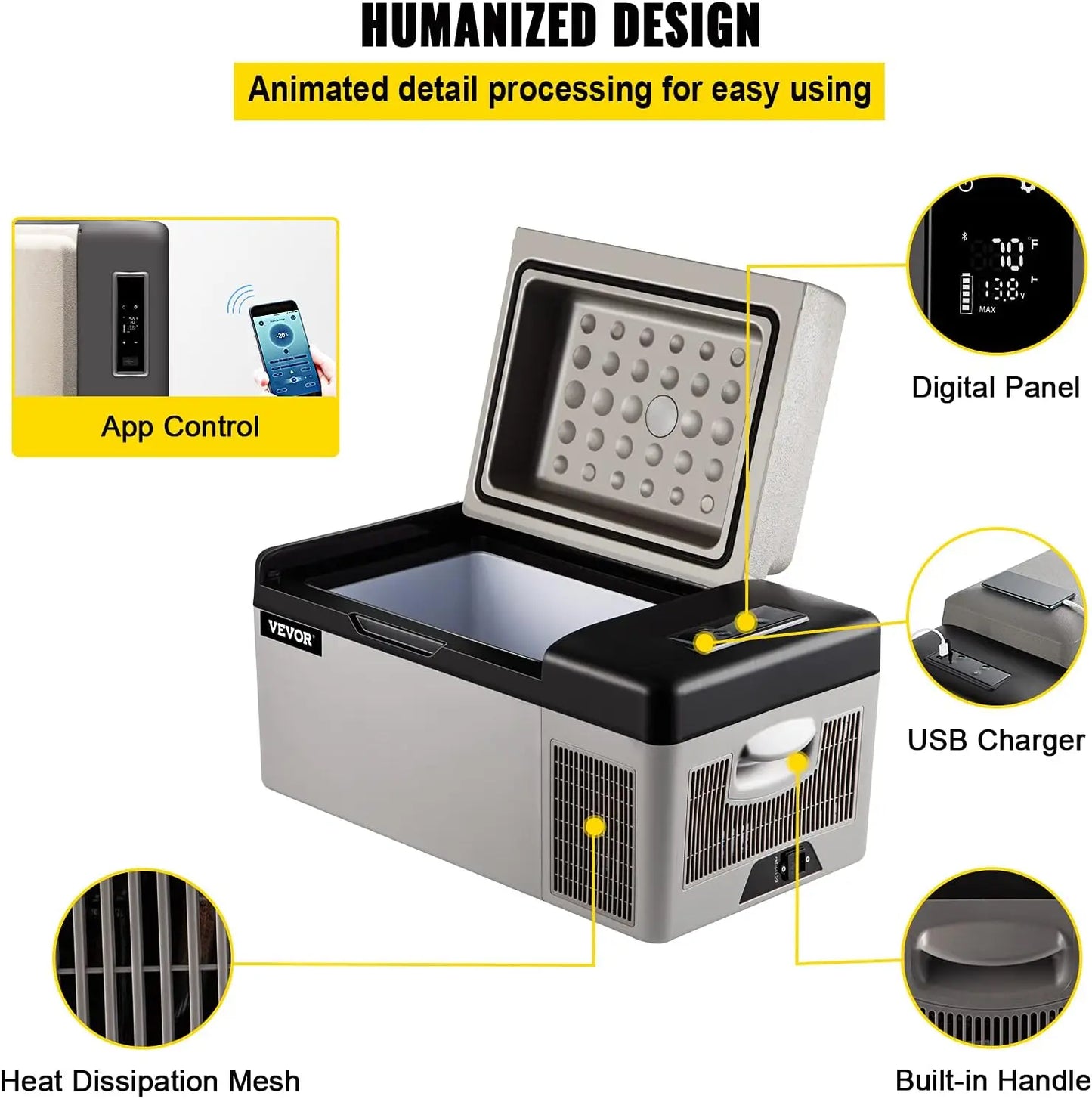 Portable Electric Refrigerator With App