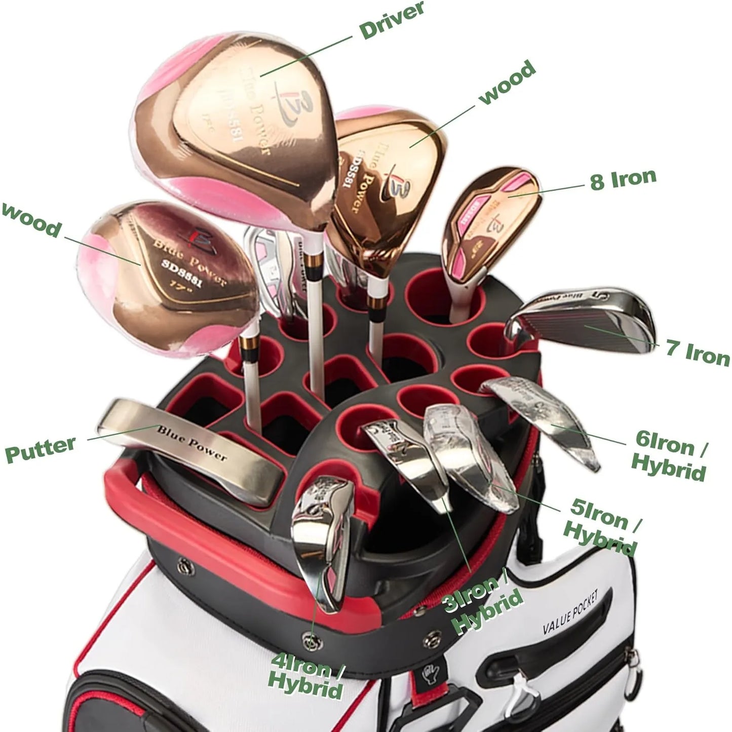 Pro Gear Sporting Goods 14 Way Golf Cart Bag with Putter