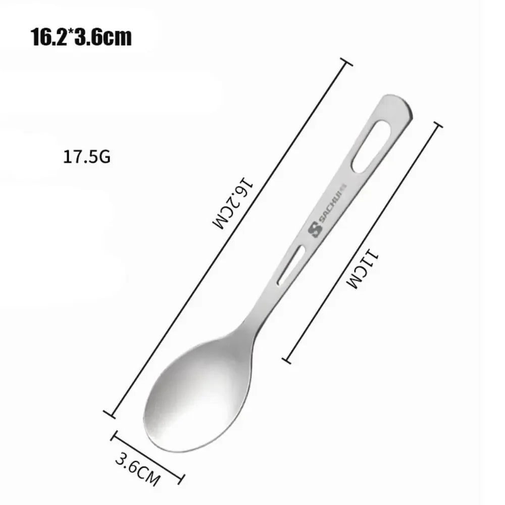 Lightweight Titanium Long Handle Spoon Fork For Camping EDC