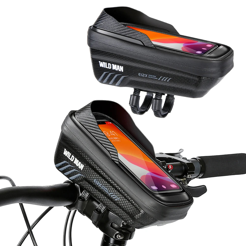 Waterproof Bike Handlebar Phone Bag Touchscreen Sun Visor
