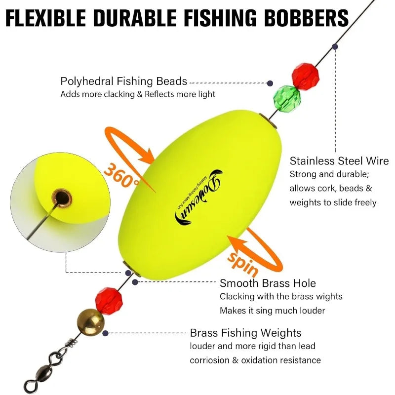 YTYINH Popping Cork Fishing Floats For Saltwater Freshwater