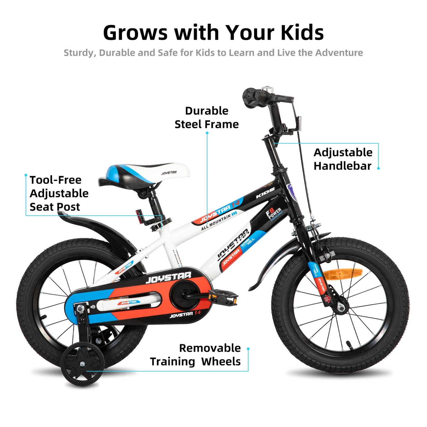 JOYSTAR Kids Bike For Ages Three To Ten With Training Wheels Easy To Install For Boys And Girls