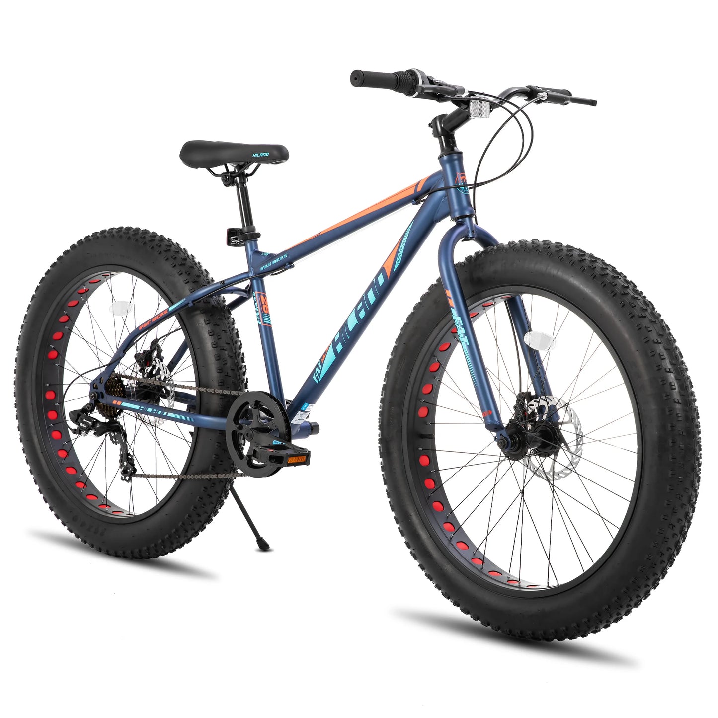 Hiland Fat Tire Kids Mountain Bike For Ages 5 And Up Shimano 7-Speed Front And Rear Disc Brakes