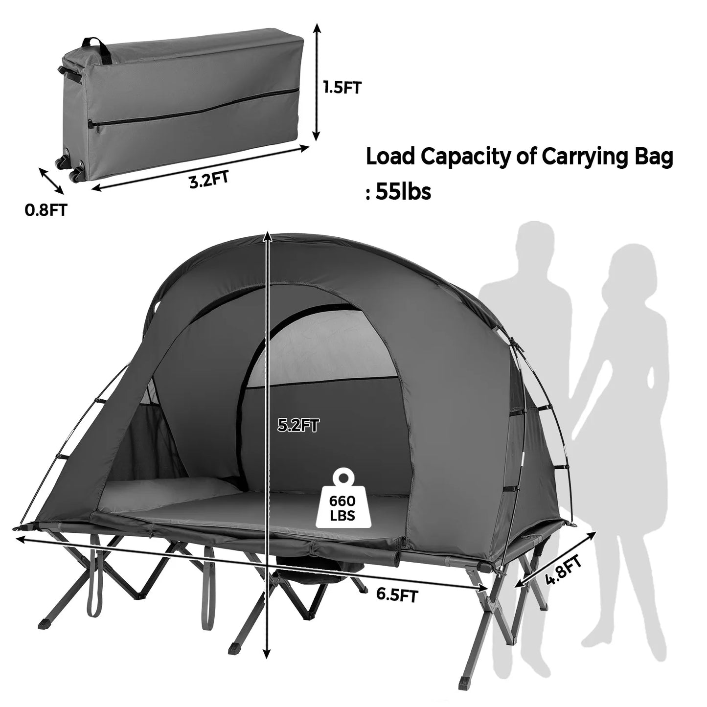 Pro Gear Sporting Goods 2 Person Tent Cot With Cover