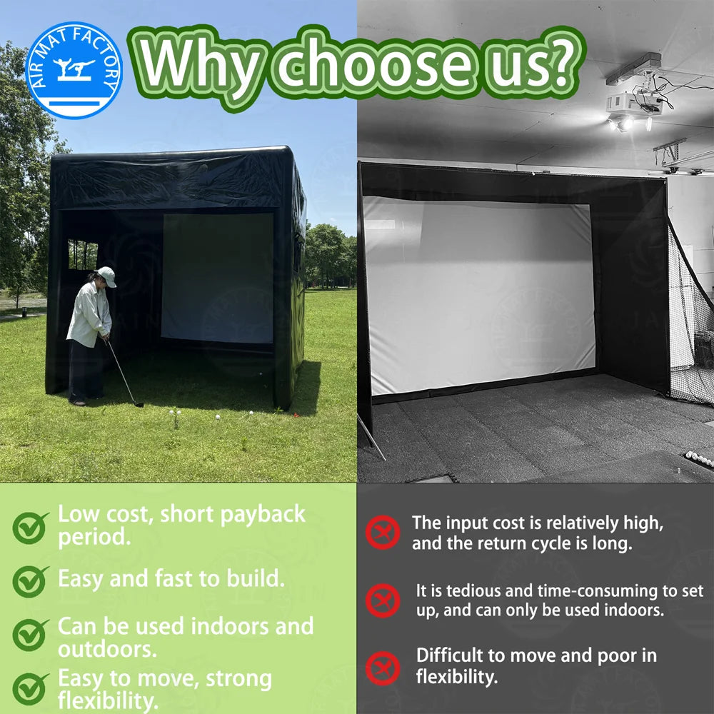 Inflatable Golf Simulator Tent For Practice