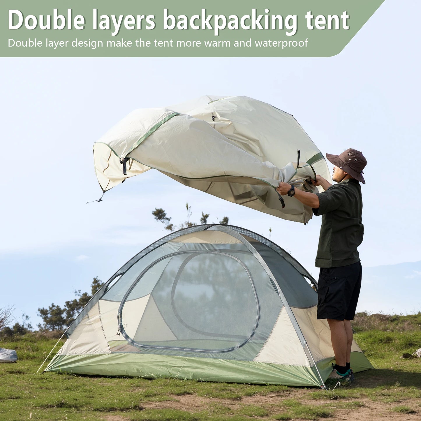 BISINNA Ultralight Camping Tent Waterproof Portable Shelter