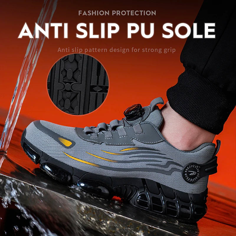 Pro Gear Sporting Goods Breathable Lace Free Safety Shoes