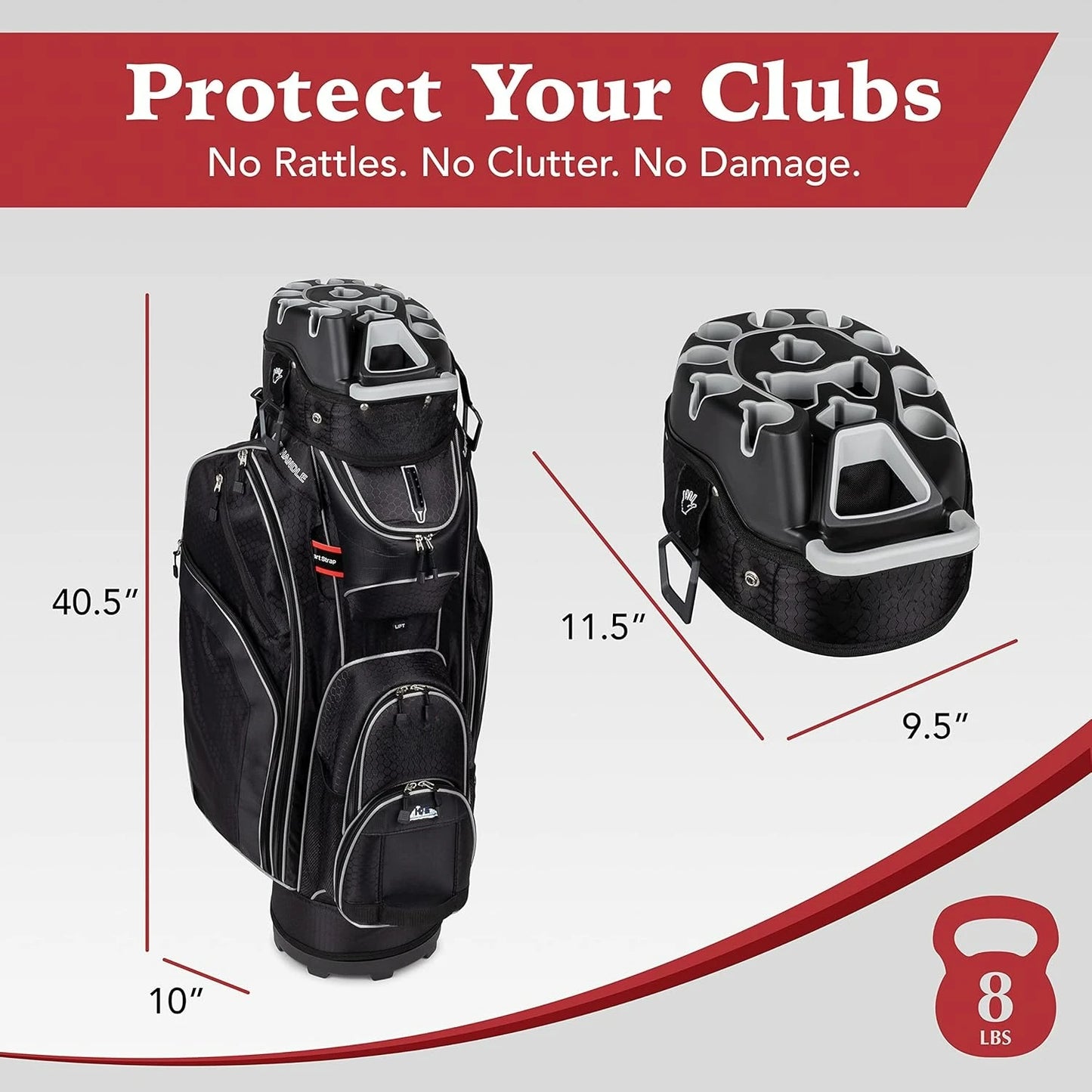 Pro Gear Sporting Goods Club Lock Organizer Golf Bag 14Way