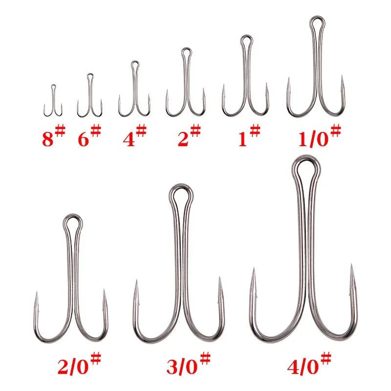 Fishing Long Shank Double Hook Barbed Weedless Jig Hooks