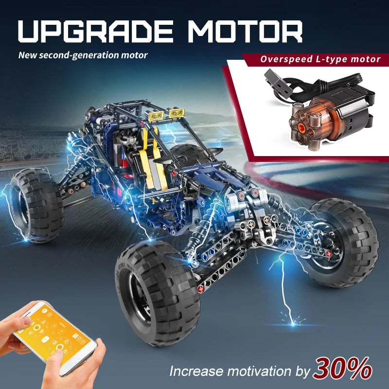 Mould King 18018 Blue Lightning RC Buggy Building Block