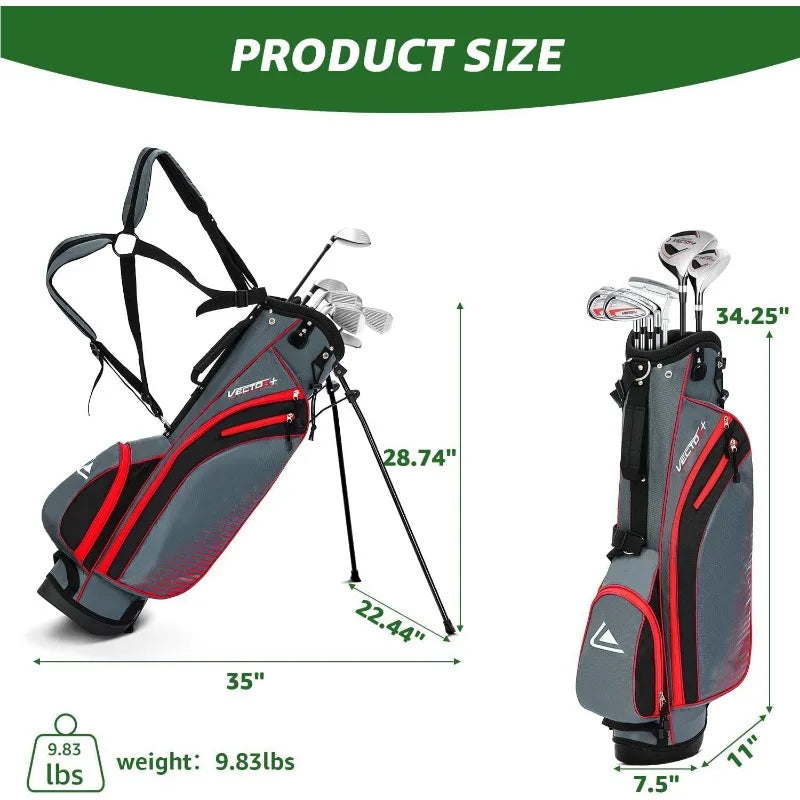 Pro Gear Sporting Goods 8Pc Mens Golf Club Set Stand Bag