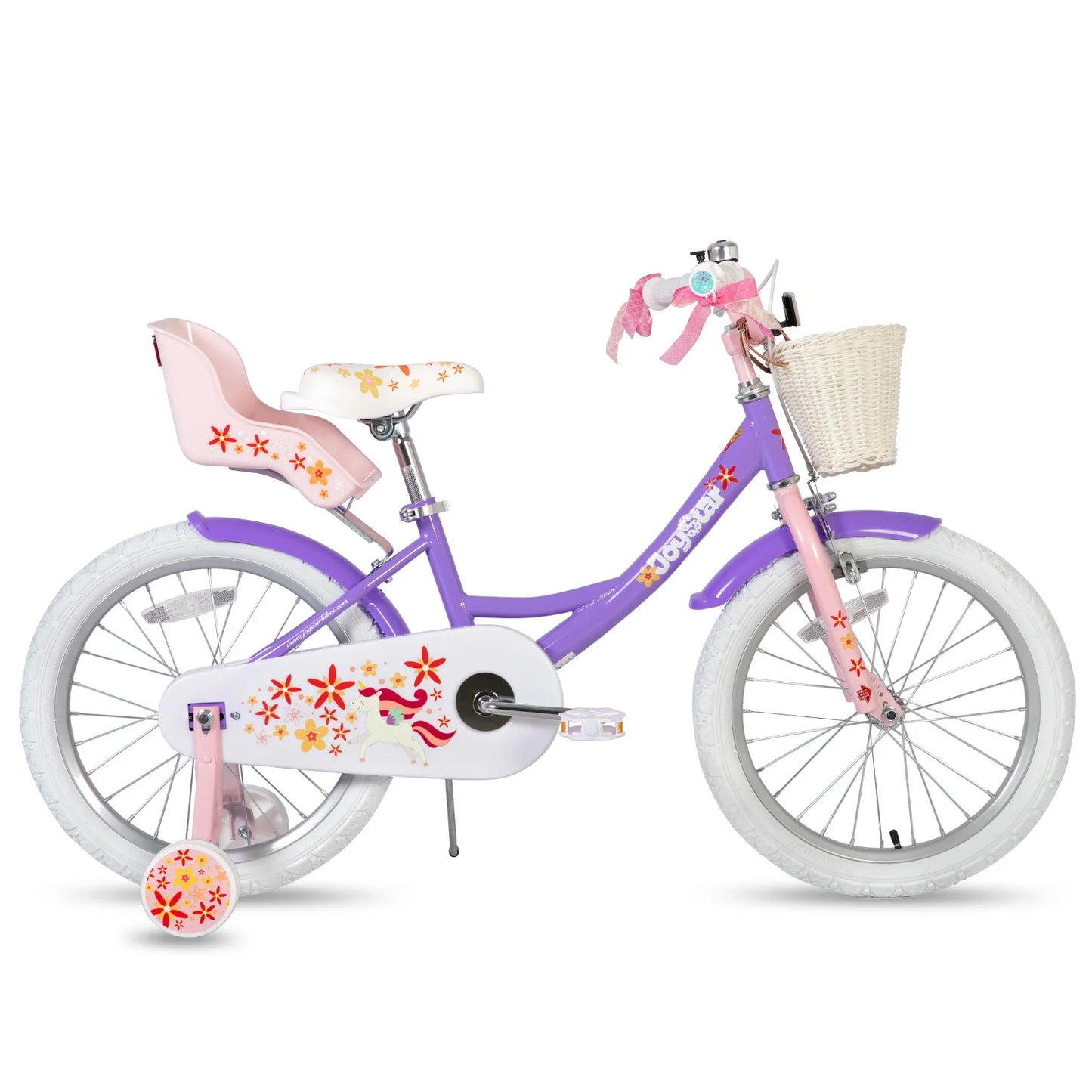 JOYSTAR Unicorn Girls Bike With Training Wheels And Basket