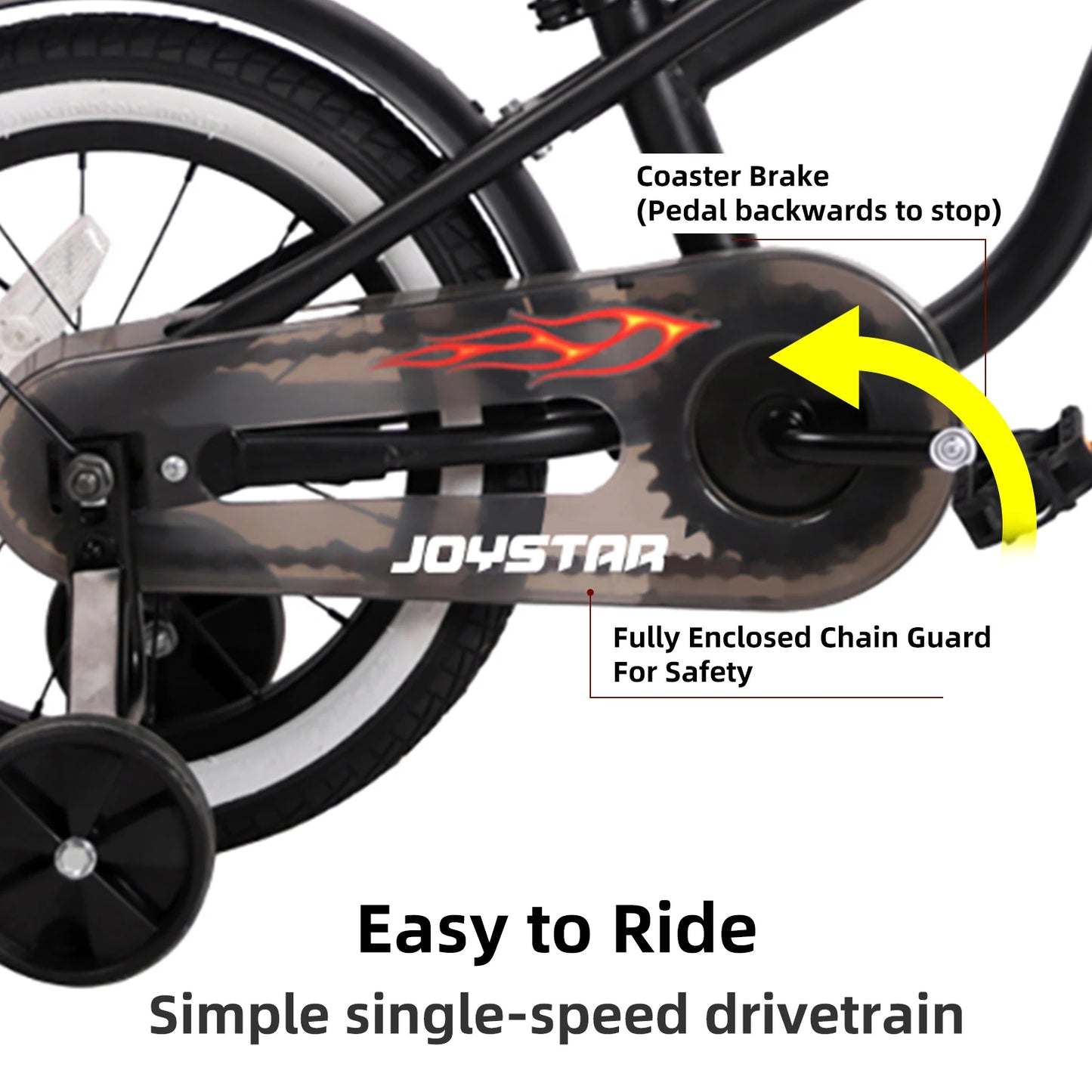 JOYSTAR Girls Bike With Training Wheel Princess Theme