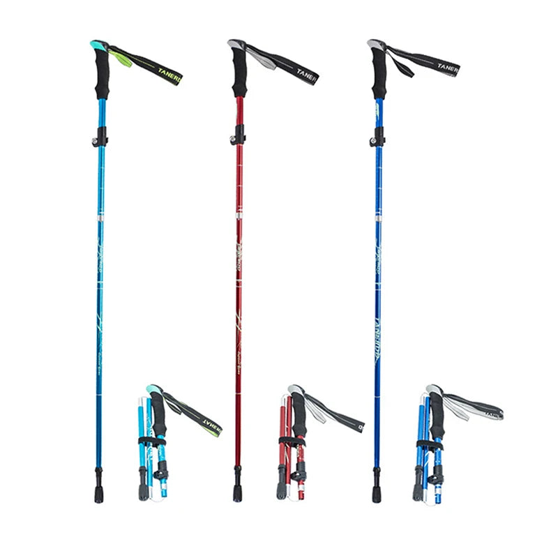 Jetting Telescopic Folding Trekking Pole Outdoor Hiking