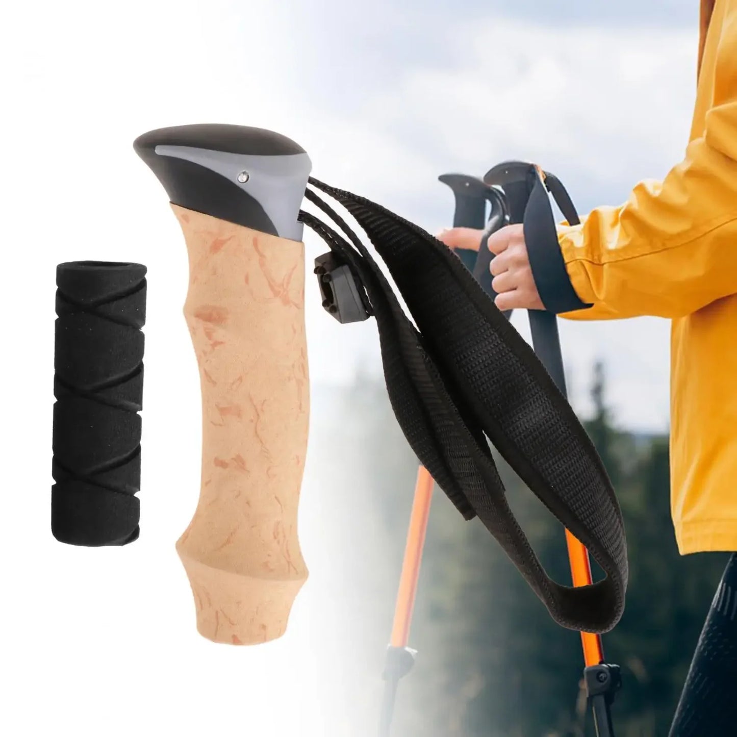 LISM Trekking Pole Handle Anti Slip Walking Cane Grip