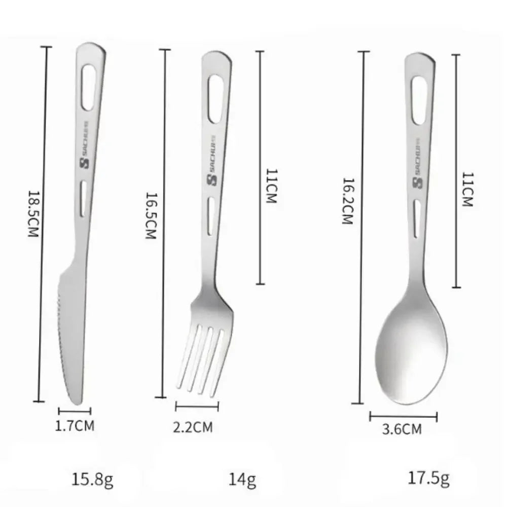 Lightweight Titanium Long Handle Spoon Fork For Camping EDC