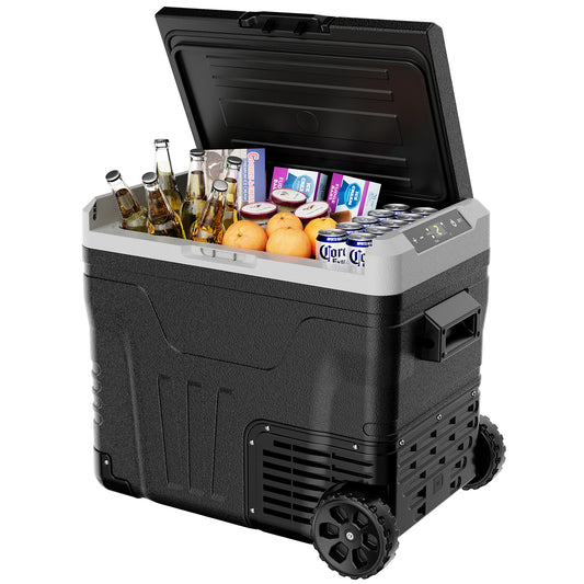 SIMZLIFE Portable Refrigerator With Wheels And Baskets